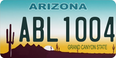 AZ license plate ABL1004