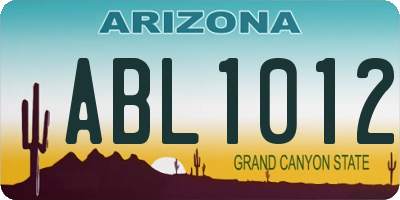 AZ license plate ABL1012