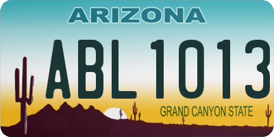 AZ license plate ABL1013