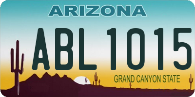 AZ license plate ABL1015