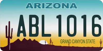 AZ license plate ABL1016