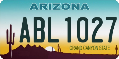 AZ license plate ABL1027