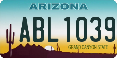 AZ license plate ABL1039