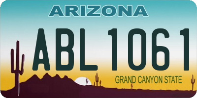 AZ license plate ABL1061