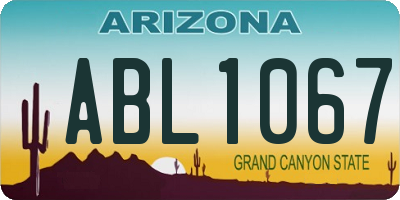 AZ license plate ABL1067