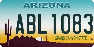 AZ license plate ABL1083