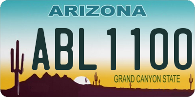 AZ license plate ABL1100