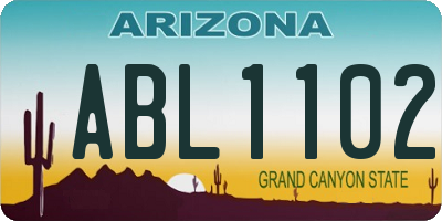 AZ license plate ABL1102