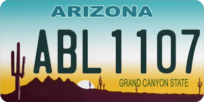 AZ license plate ABL1107