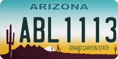 AZ license plate ABL1113