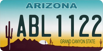 AZ license plate ABL1122