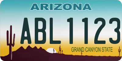 AZ license plate ABL1123