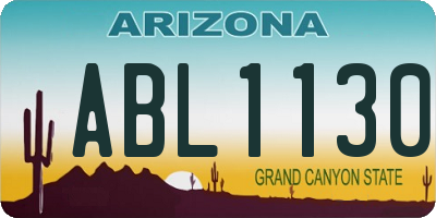 AZ license plate ABL1130