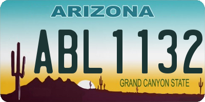 AZ license plate ABL1132