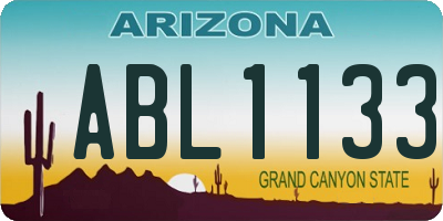 AZ license plate ABL1133