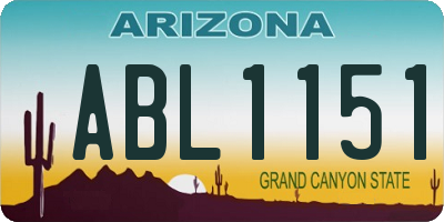 AZ license plate ABL1151