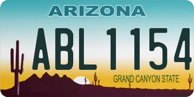 AZ license plate ABL1154