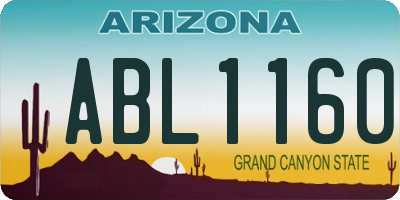 AZ license plate ABL1160