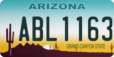 AZ license plate ABL1163
