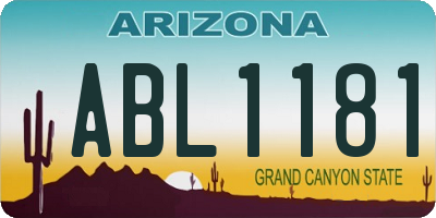 AZ license plate ABL1181