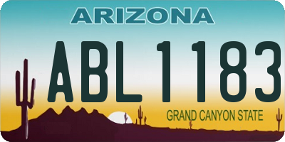 AZ license plate ABL1183