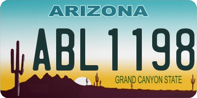 AZ license plate ABL1198