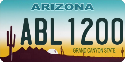 AZ license plate ABL1200