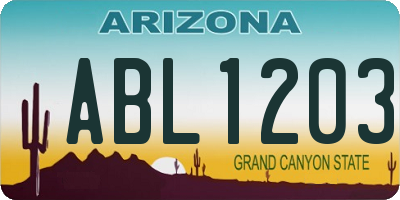 AZ license plate ABL1203