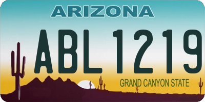 AZ license plate ABL1219