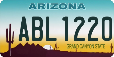 AZ license plate ABL1220