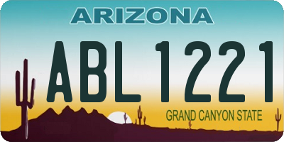 AZ license plate ABL1221