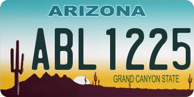 AZ license plate ABL1225