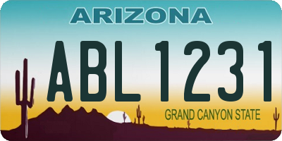 AZ license plate ABL1231