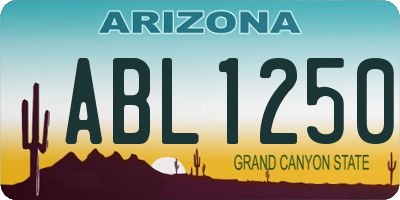 AZ license plate ABL1250