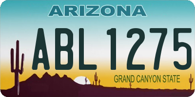 AZ license plate ABL1275