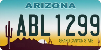 AZ license plate ABL1299