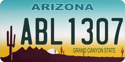 AZ license plate ABL1307