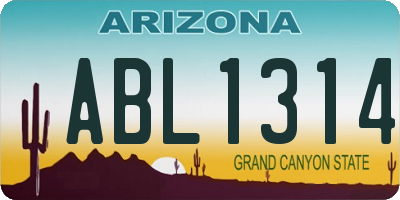 AZ license plate ABL1314