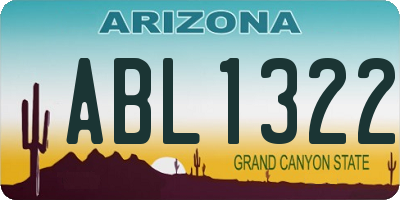 AZ license plate ABL1322