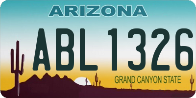 AZ license plate ABL1326