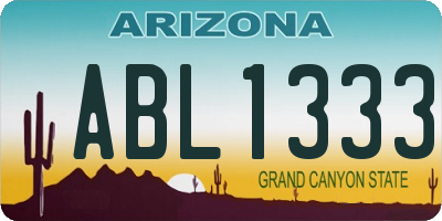 AZ license plate ABL1333