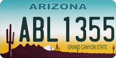 AZ license plate ABL1355
