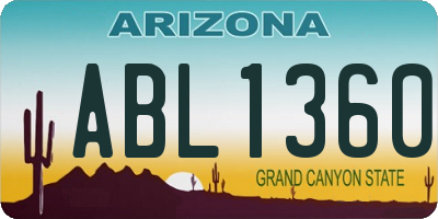 AZ license plate ABL1360