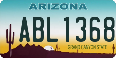 AZ license plate ABL1368