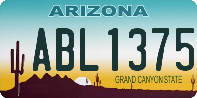 AZ license plate ABL1375