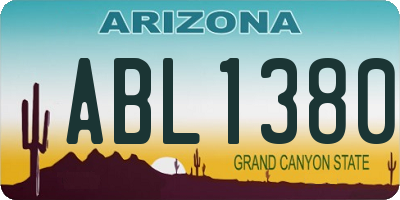 AZ license plate ABL1380