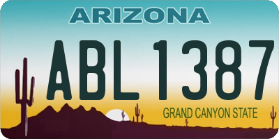 AZ license plate ABL1387