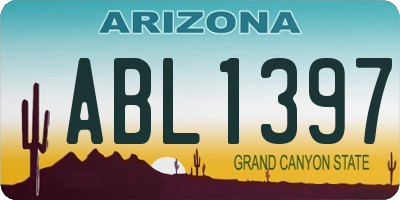 AZ license plate ABL1397