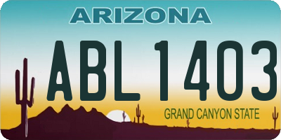 AZ license plate ABL1403