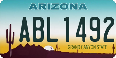 AZ license plate ABL1492